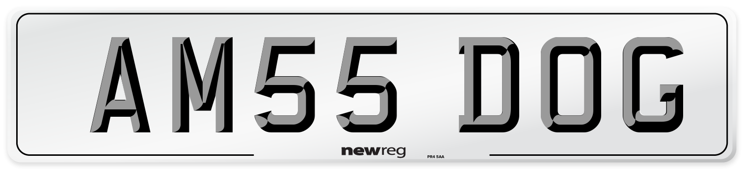 AM55 DOG Number Plate from New Reg